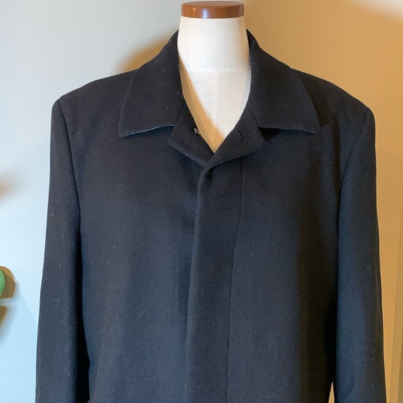 Hart Schaffner Marx Male Pilot Wool Blend Trenchcoat Overcoat, Black, Size 42L - Picture 16 of 16